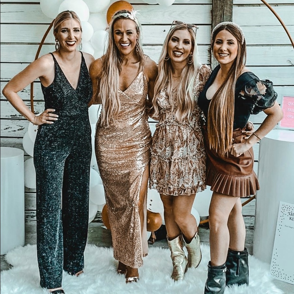 Rose gold sequin dress